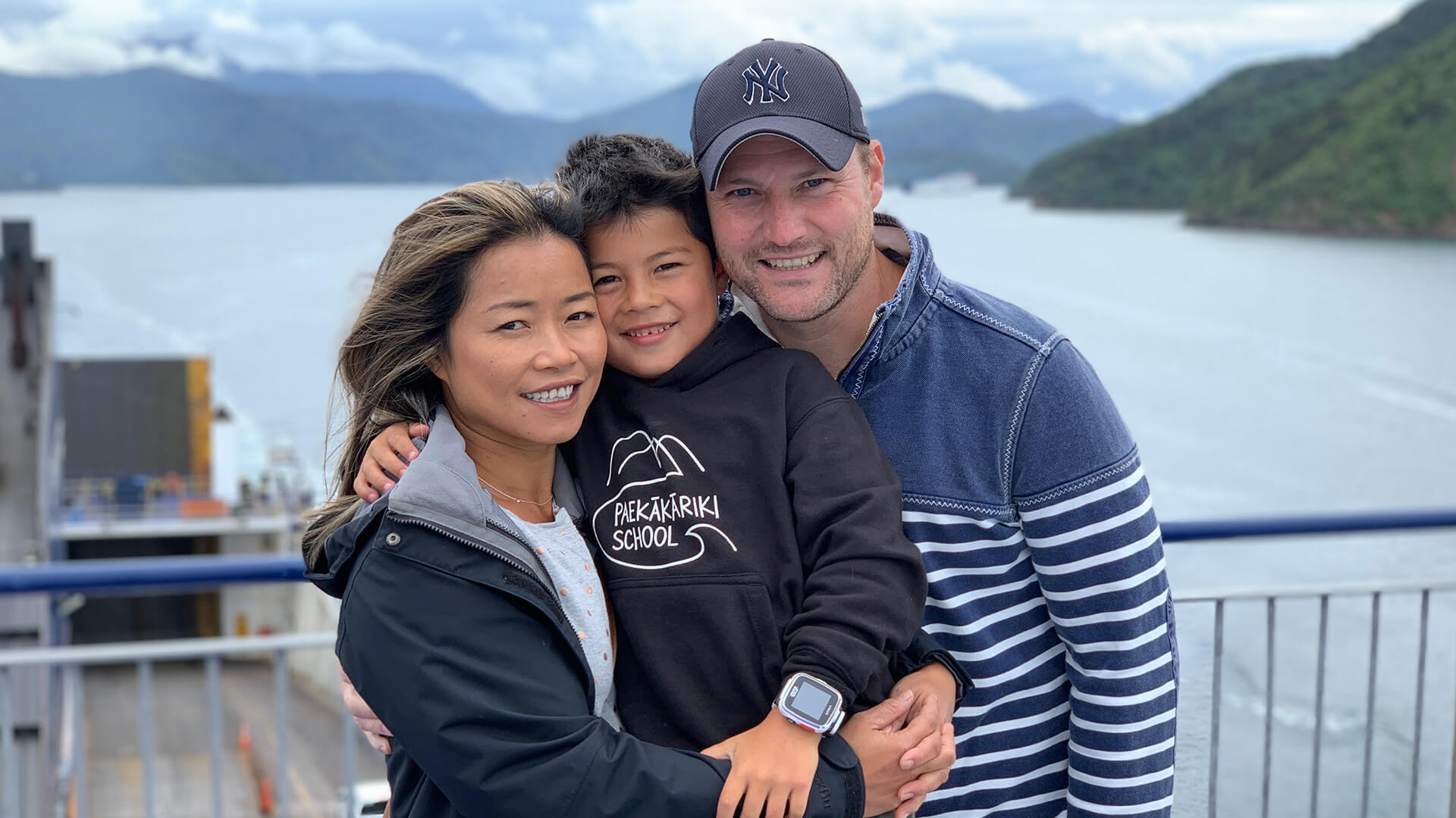 Family on Bluebridge Ferry Viewing Deck